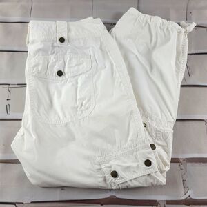 Lauren Jean Co LRL Wmn's 12 Cargo Pants White Capri